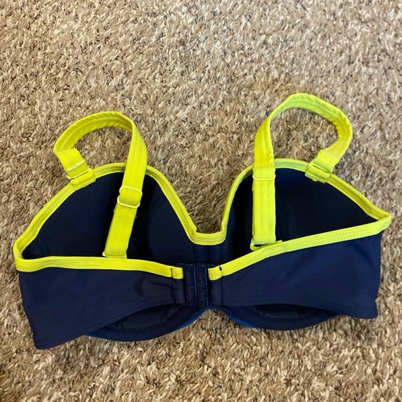 Curvy Kate Bandeau Swim Top 30DDD Blue Yellow - Picture 3 of 6